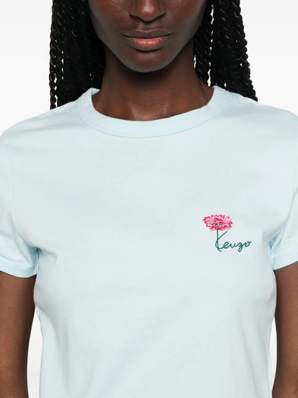 Kenzo Tulip katoenen T-shirt Blauw
