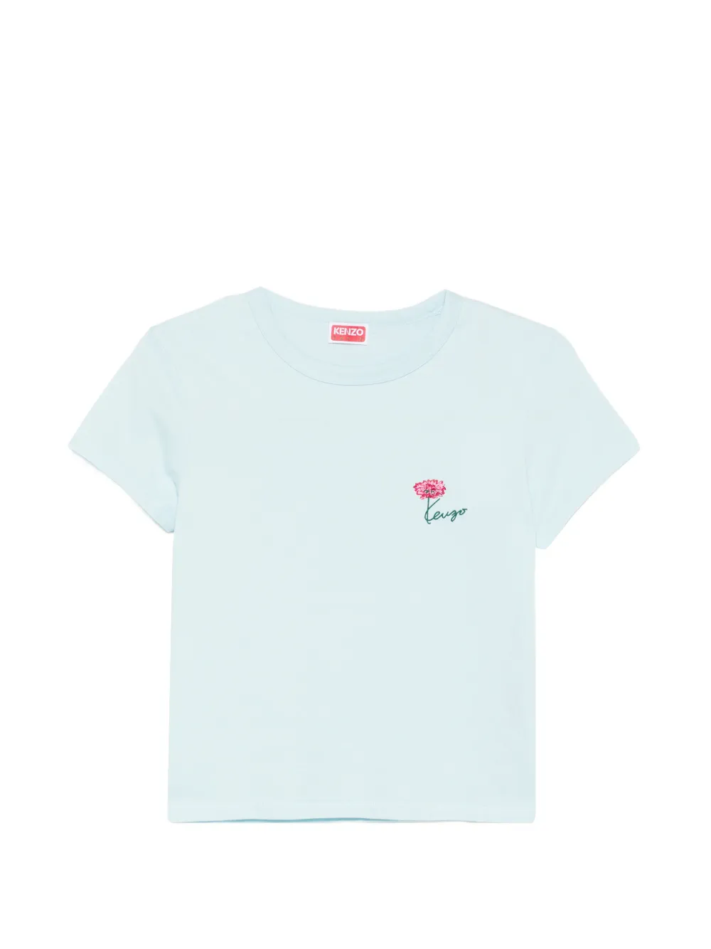 Kenzo flower-embroidered T-shirt - Blu