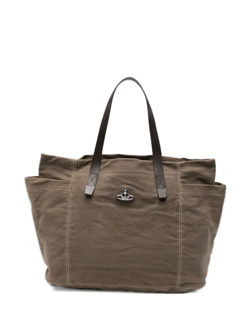 Vivienne Westwood medium Henry contrast-stitch tote bag Groen