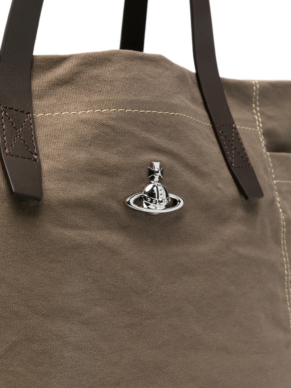 Vivienne Westwood medium Henry contrast-stitch tote bag Groen