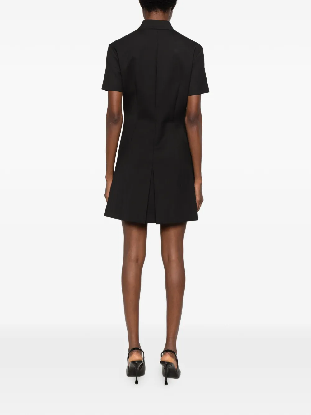 Coperni Clinical high-neck short-sleeve mini dress Zwart