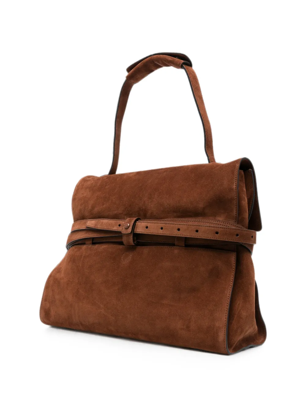 Moschino Suède shopper met riemdetail Bruin