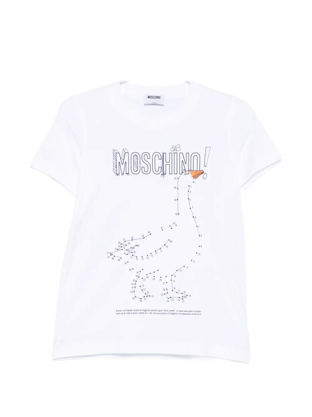 Moschino Short-sleeve Goose-print T-shirt In White