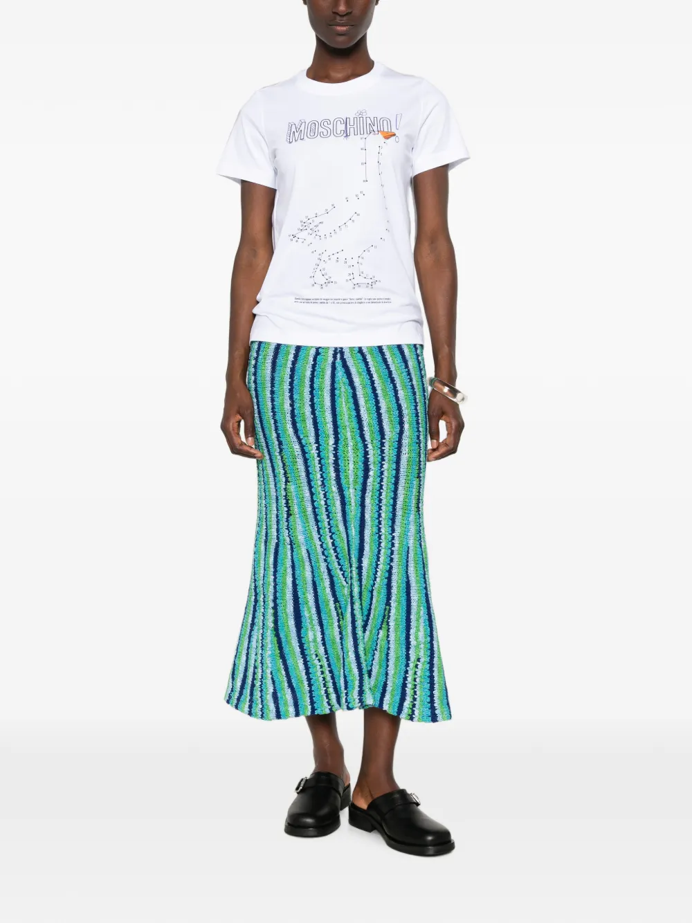 Moschino T-shirt met ganzenprint en korte mouwen Wit