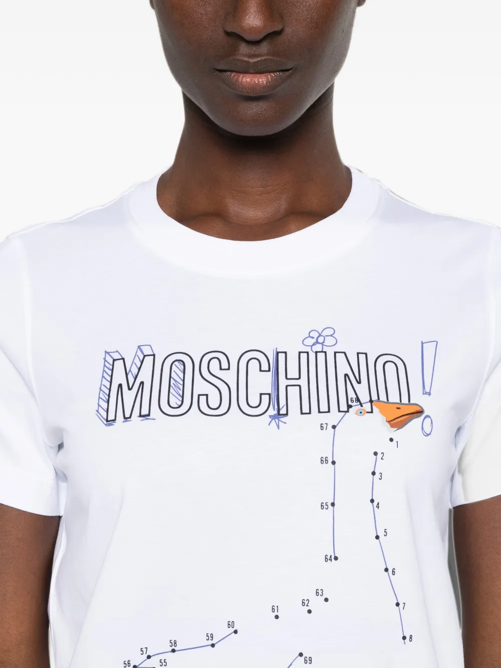 Moschino T-shirt met ganzenprint en korte mouwen Wit