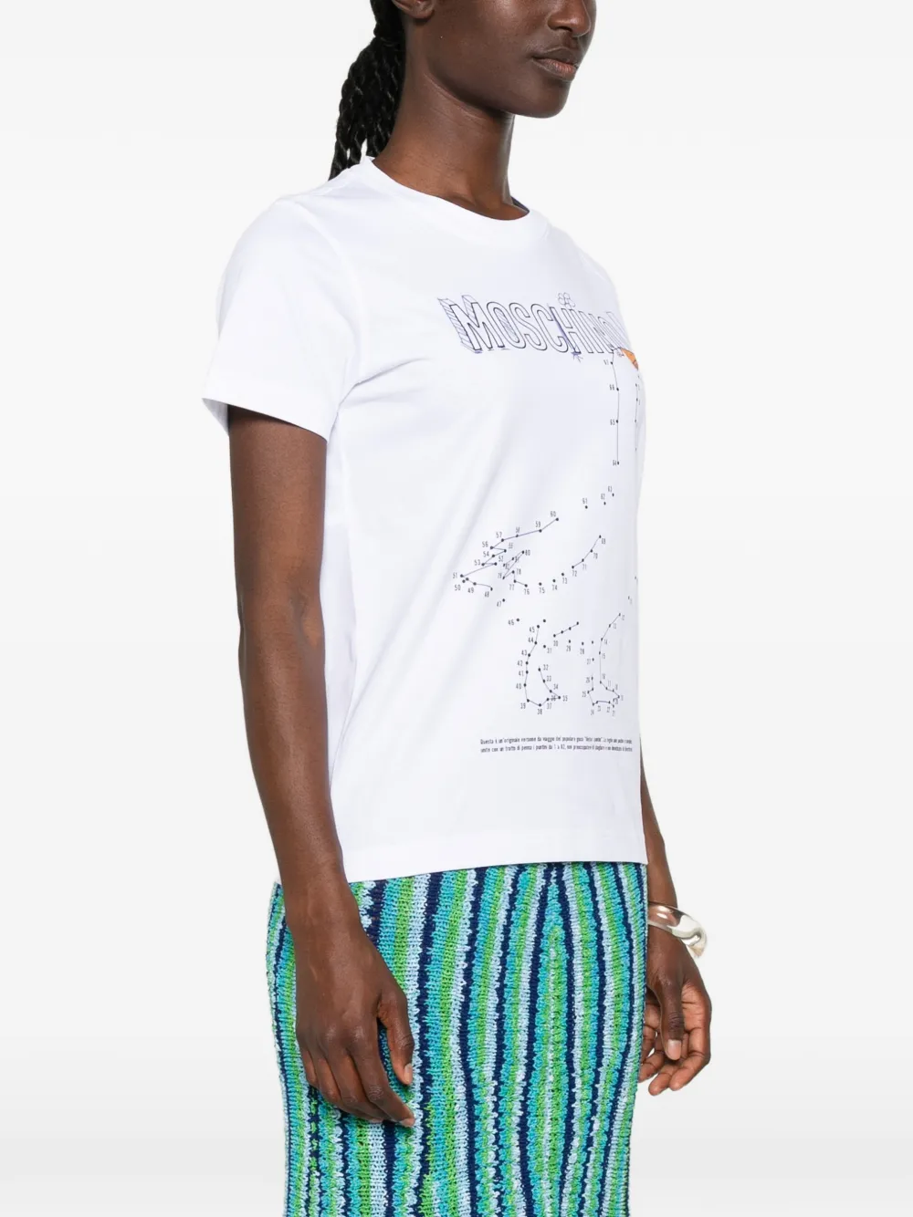 Moschino T-shirt met ganzenprint en korte mouwen Wit