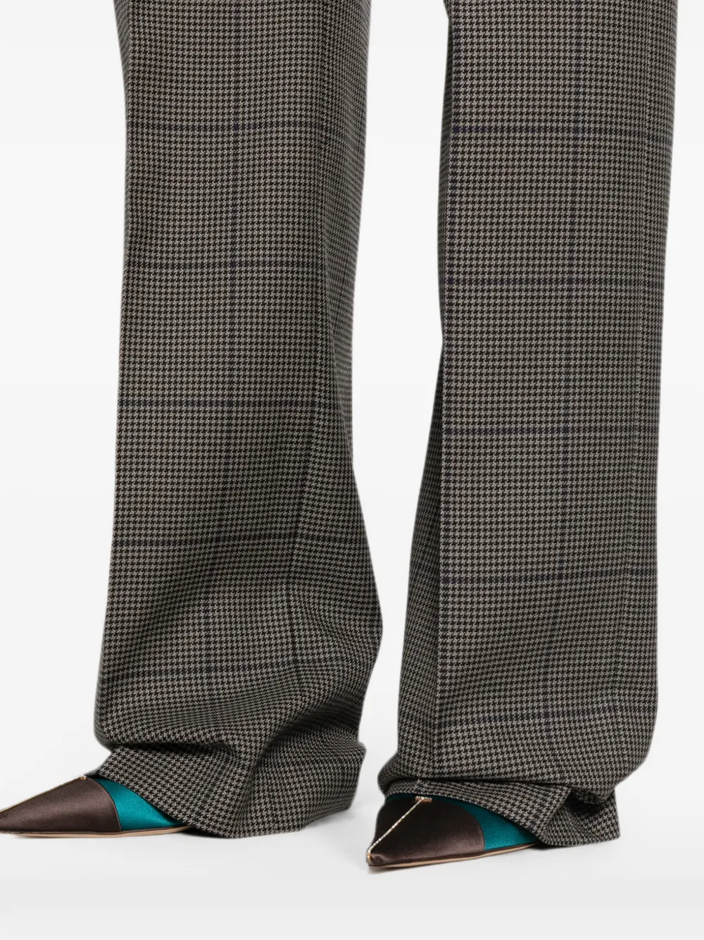 Mugler Houndstooth-pattern Tailored Trousers in Grey, view 5