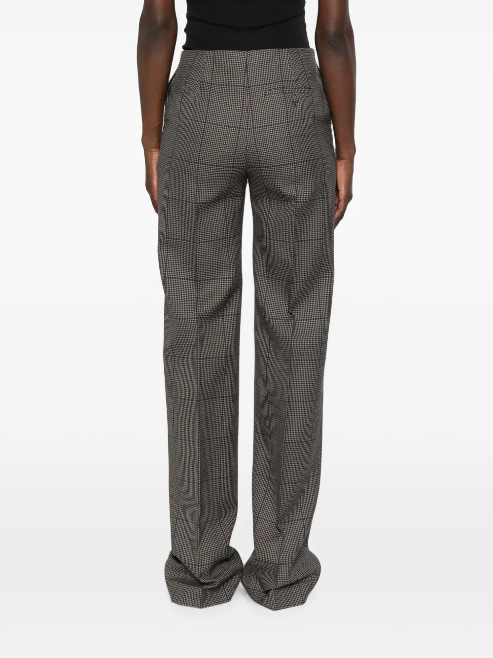 Mugler Houndstooth-pattern Tailored Trousers in Grey, view 4