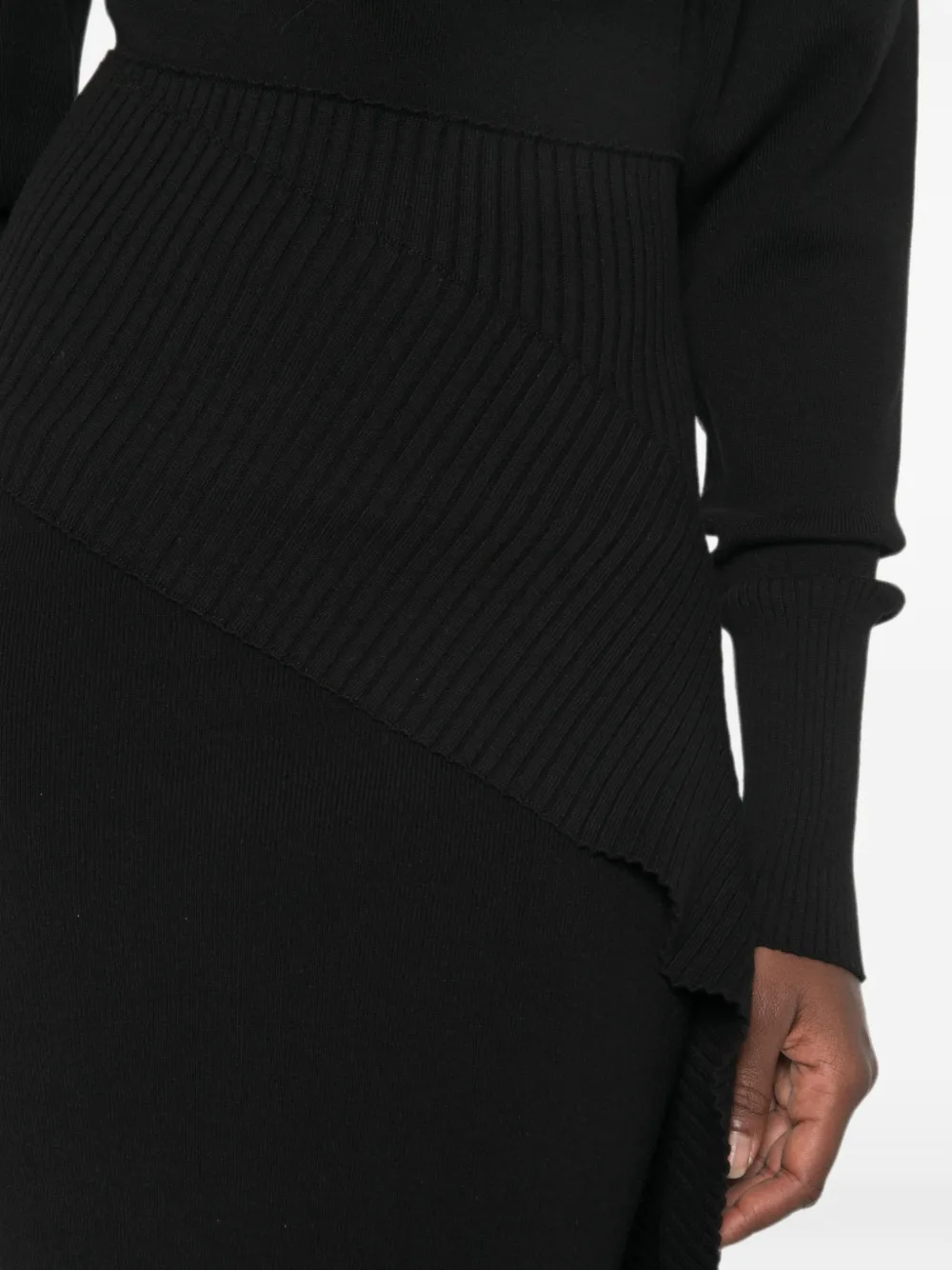 Lanvin midi-jurk van wol en kasjmier Zwart