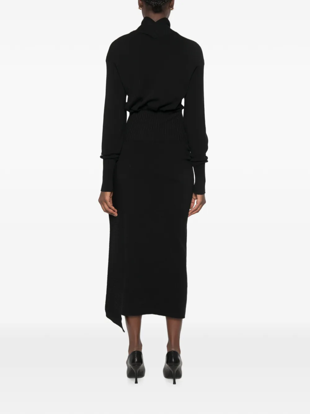 Lanvin midi-jurk van wol en kasjmier Zwart