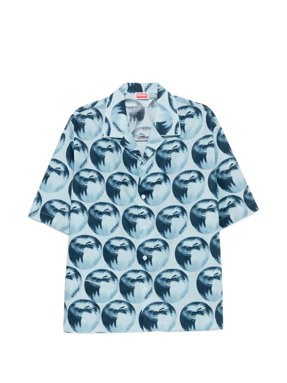Kenzo apple-print short-sleeve shirt - Blu