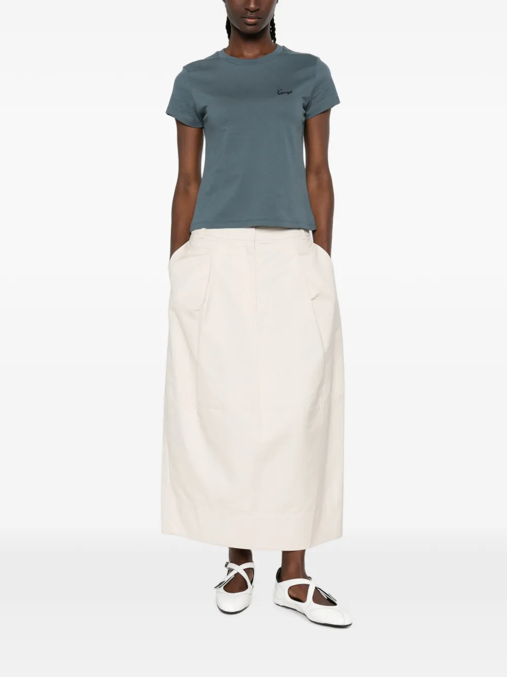 Kenzo T-shirt met geborduurd logo Blauw