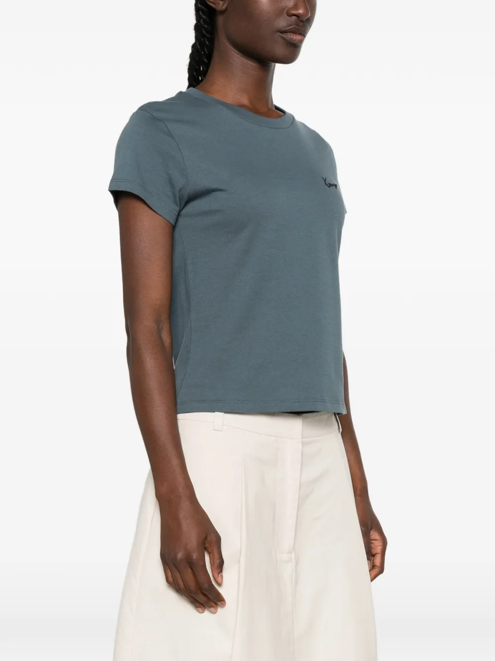 Kenzo T-shirt met geborduurd logo Blauw