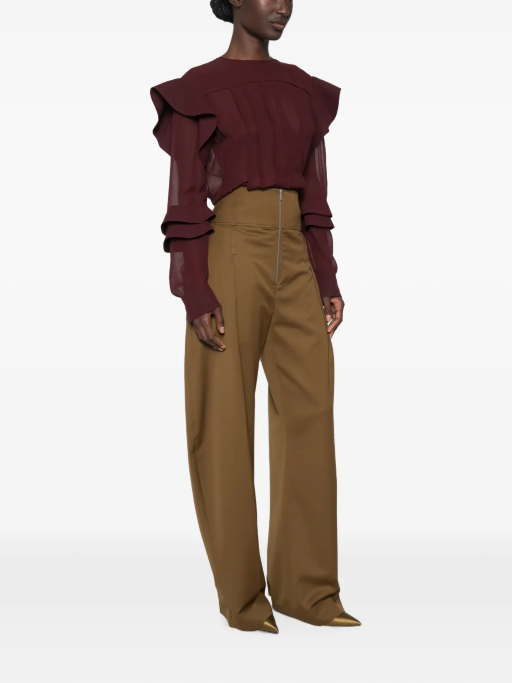 Lanvin Zijden georgette blouse Rood