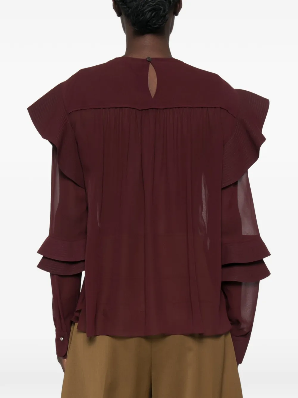 Lanvin Zijden georgette blouse Rood