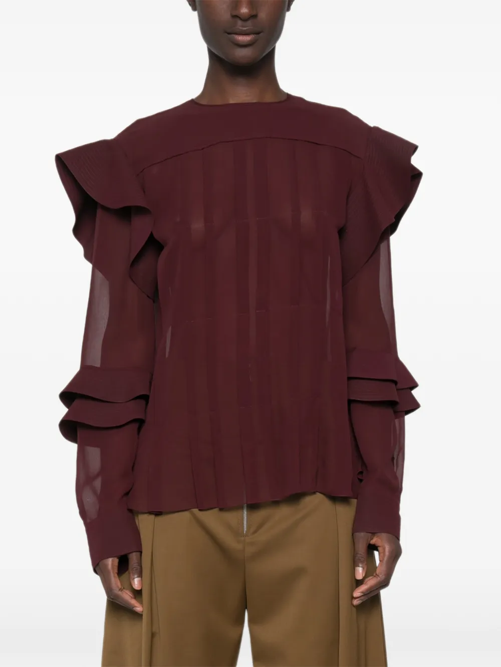 Lanvin Zijden georgette blouse Rood