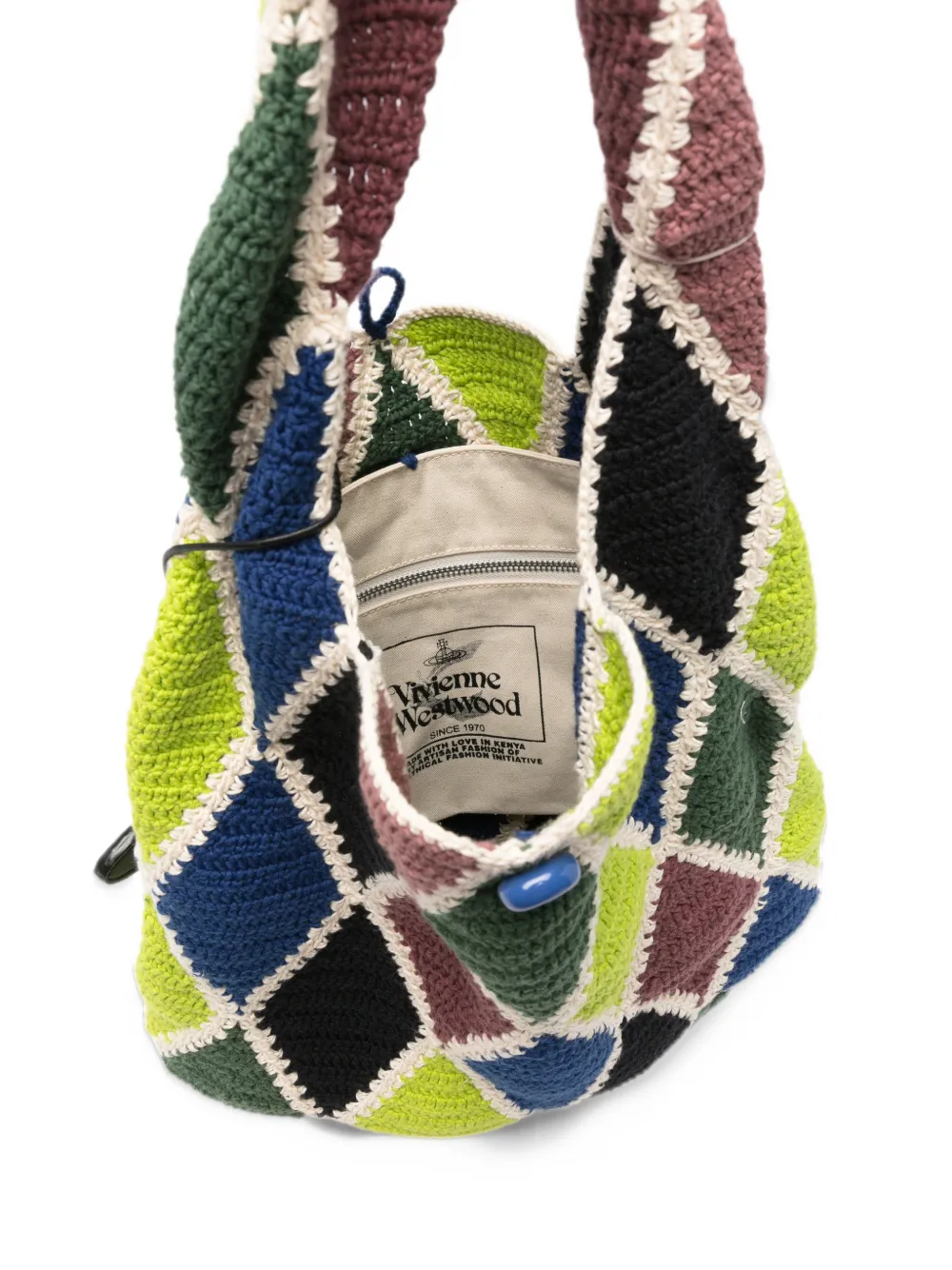 Vivienne Westwood argyle-pattern tote bag Groen