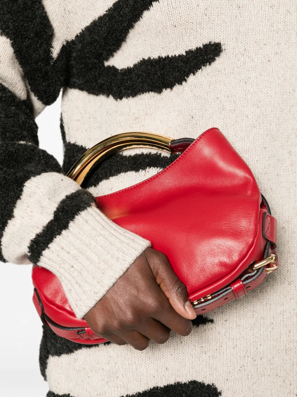 Moschino Shopper met metalen handvat Rood
