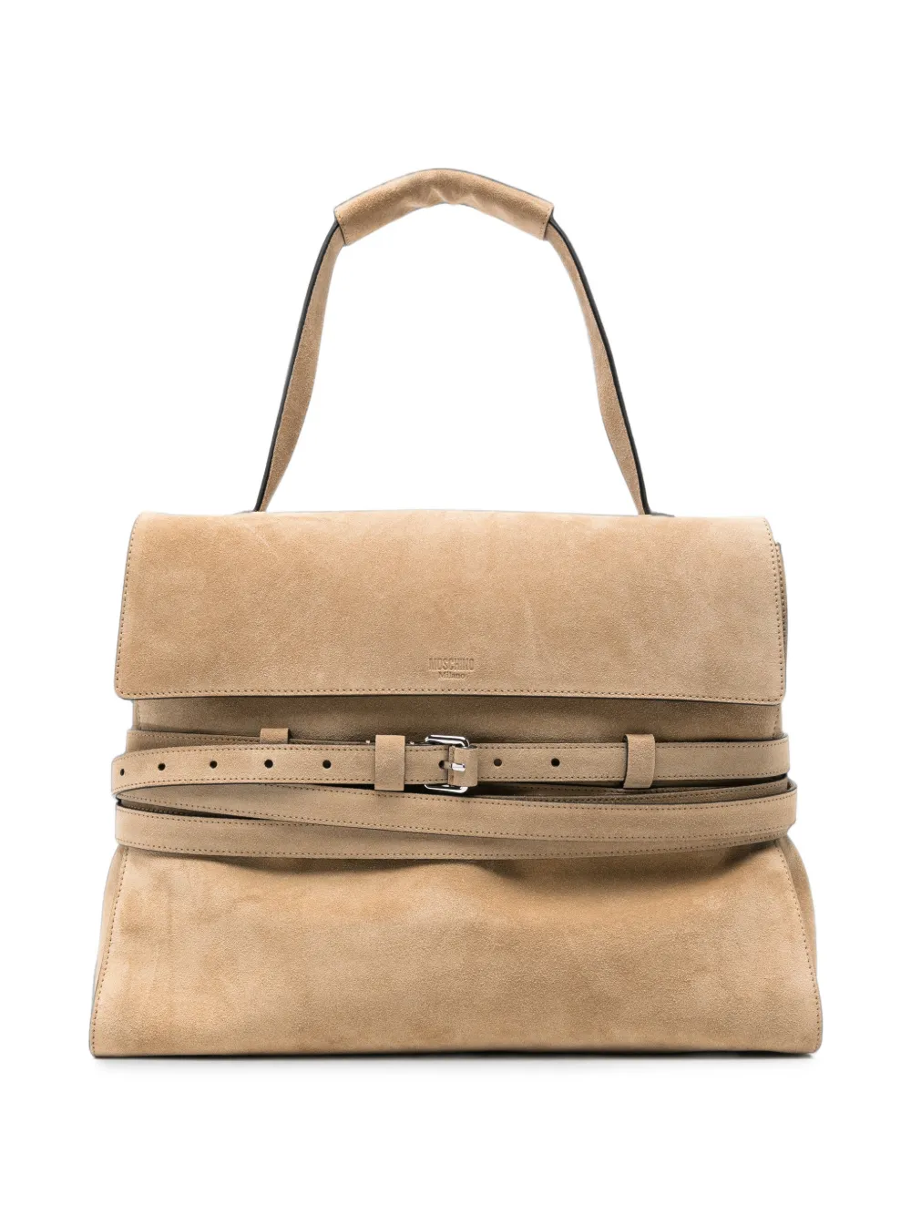Moschino belted suede tote bag