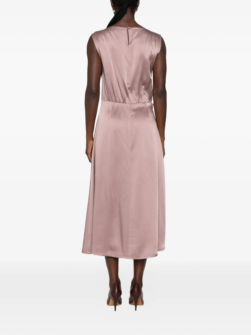 Lanvin Mouwloze midi-jurk met wikkel-effect Roze