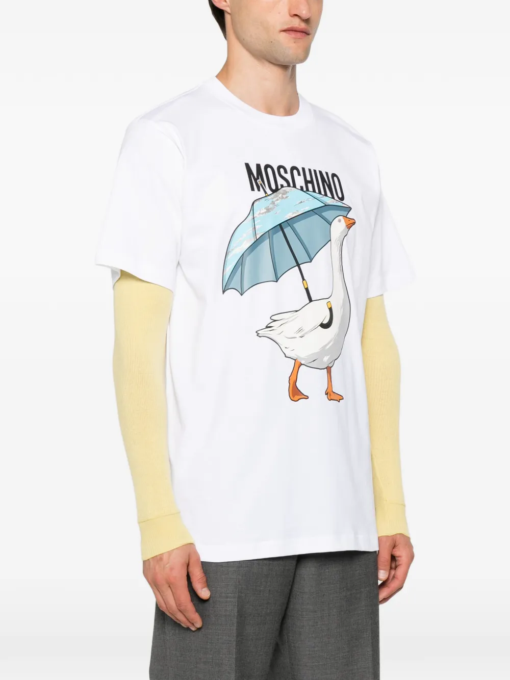 Moschino T-shirt met logoprint Wit
