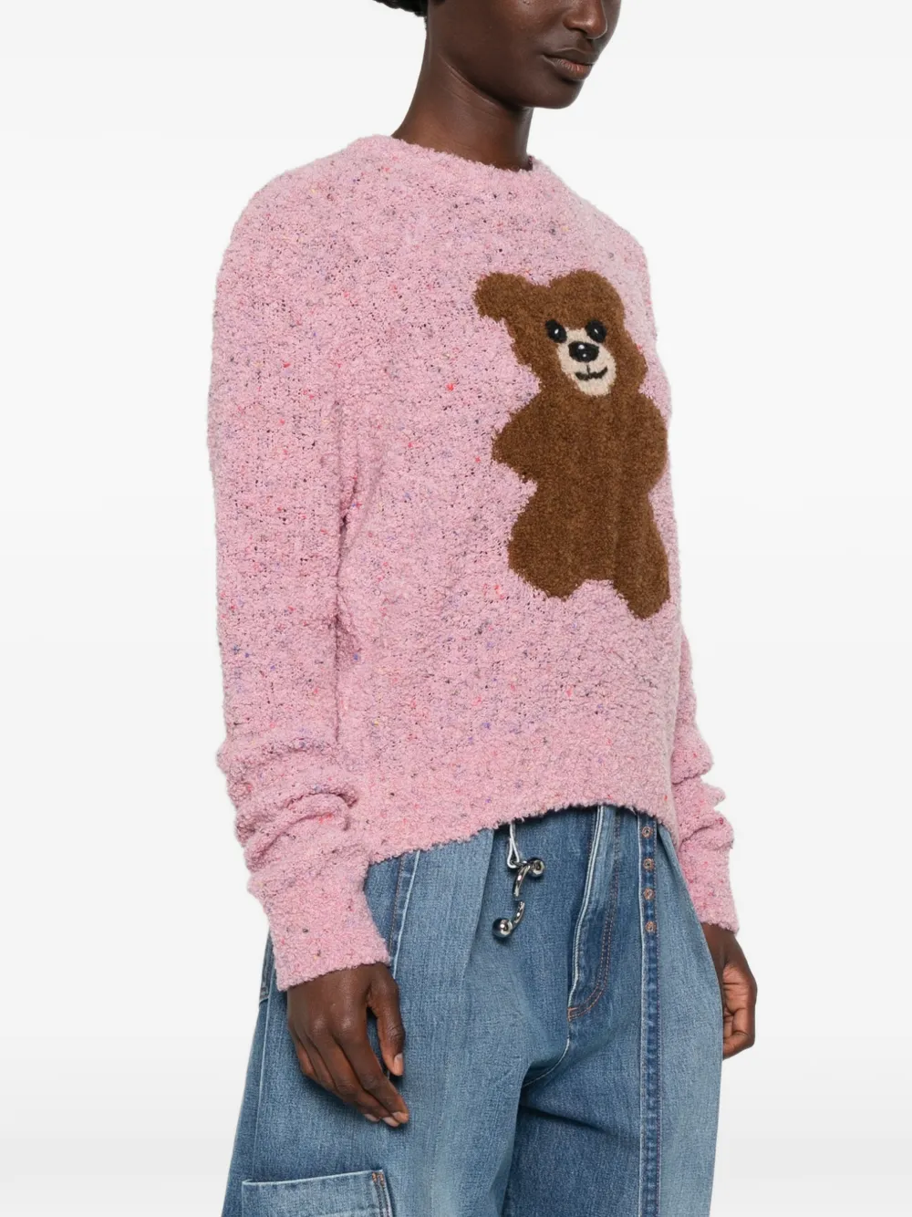 Moschino Teddy Bear bouclé trui van wolblend Roze