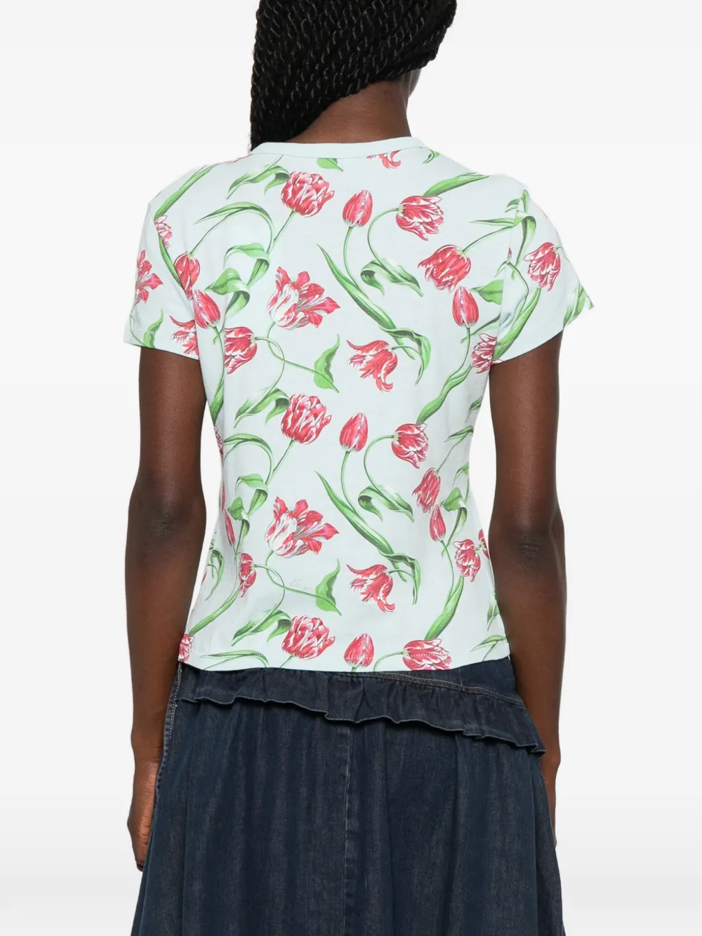 Kenzo T-shirt met bloemenprint Blauw
