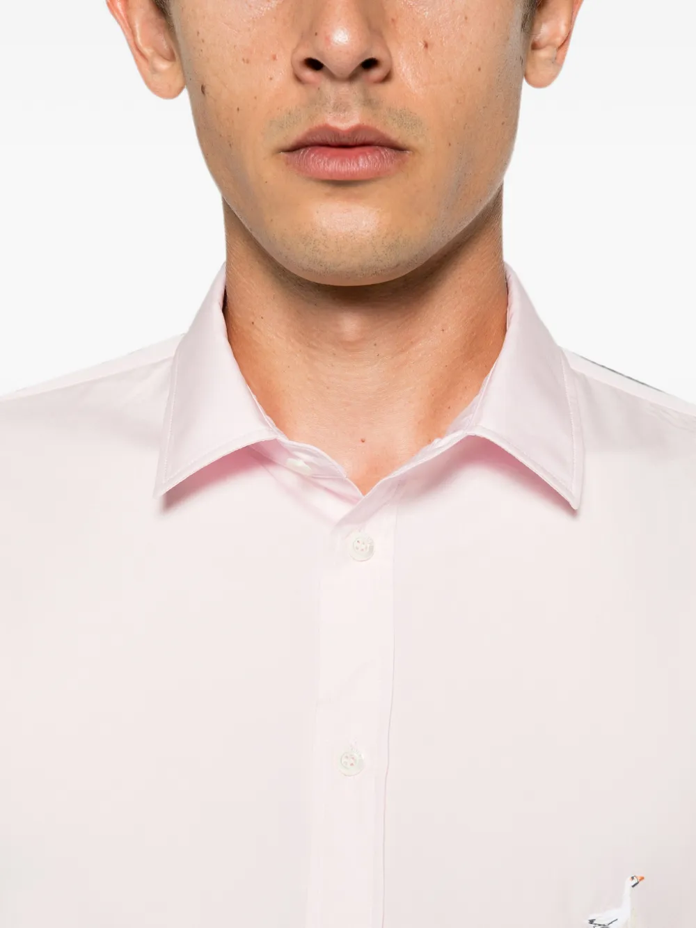 Moschino embroidered-logo shirt Roze