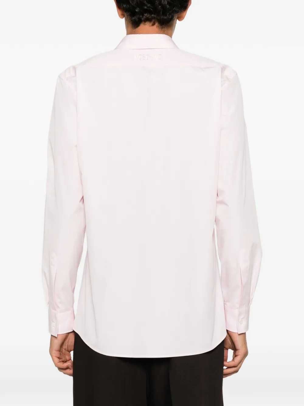 Moschino embroidered-logo shirt Roze