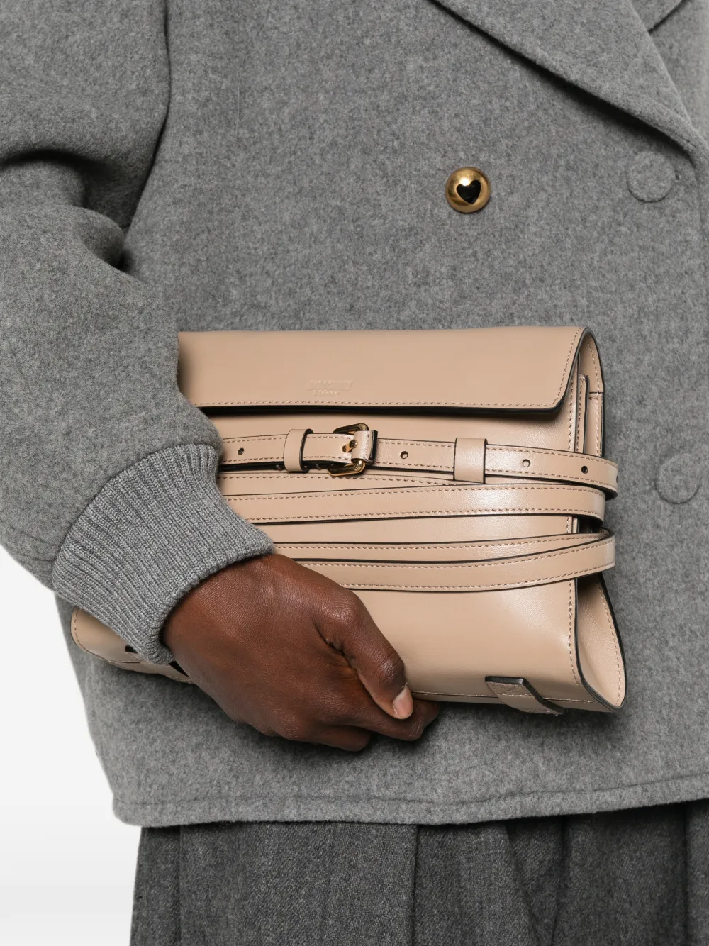Moschino Tie Me schoudertas met riemdetail Beige