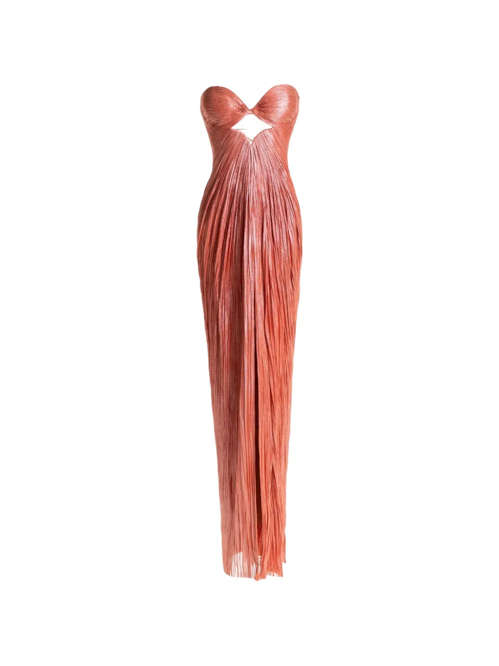 Maria Lucia Hohan cut-out strapless silk asymmetric dress - Arancione