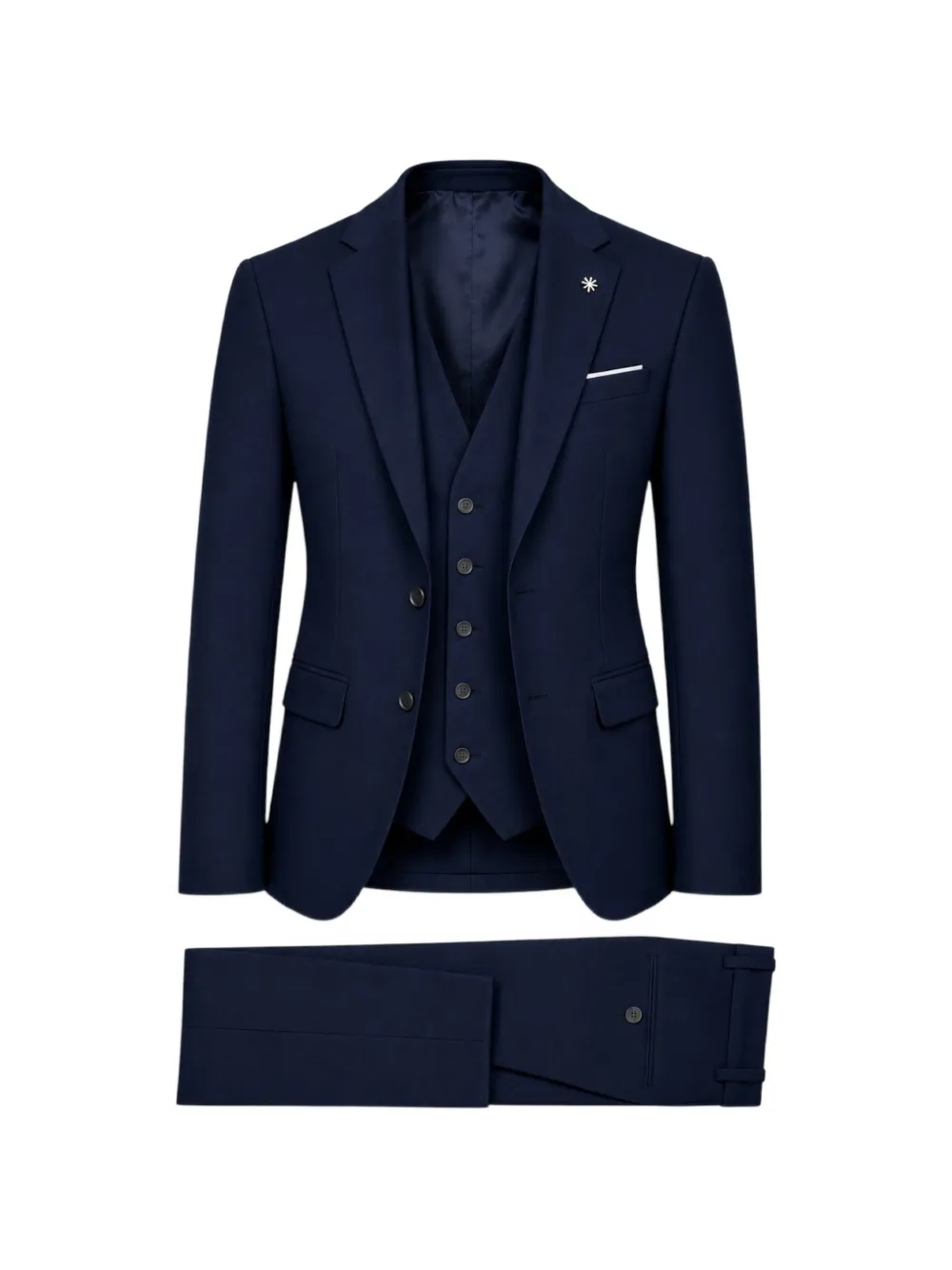 Manuel Ritz single-breasted three-piece suit - Blu