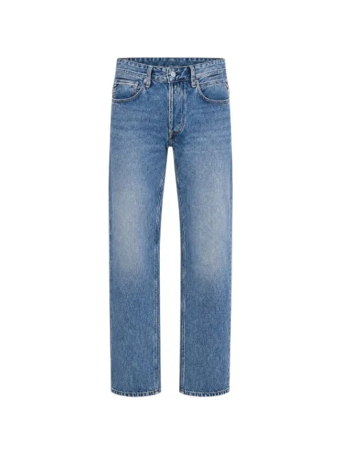 Replay faded-effect logo-patch jeans
