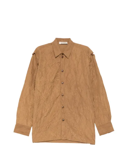 Qasimi removable-sleeve crinkled-effect shirt