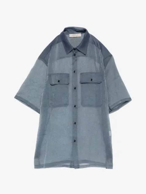 Qasimi crinkled-finish short-sleeved shirt