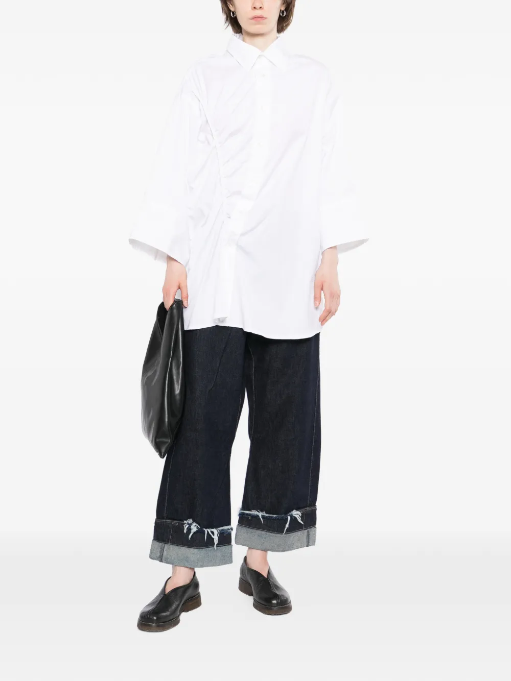marina yee blouse met gedrapeerd detail Wit