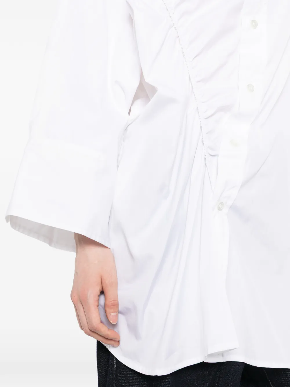 marina yee blouse met gedrapeerd detail Wit