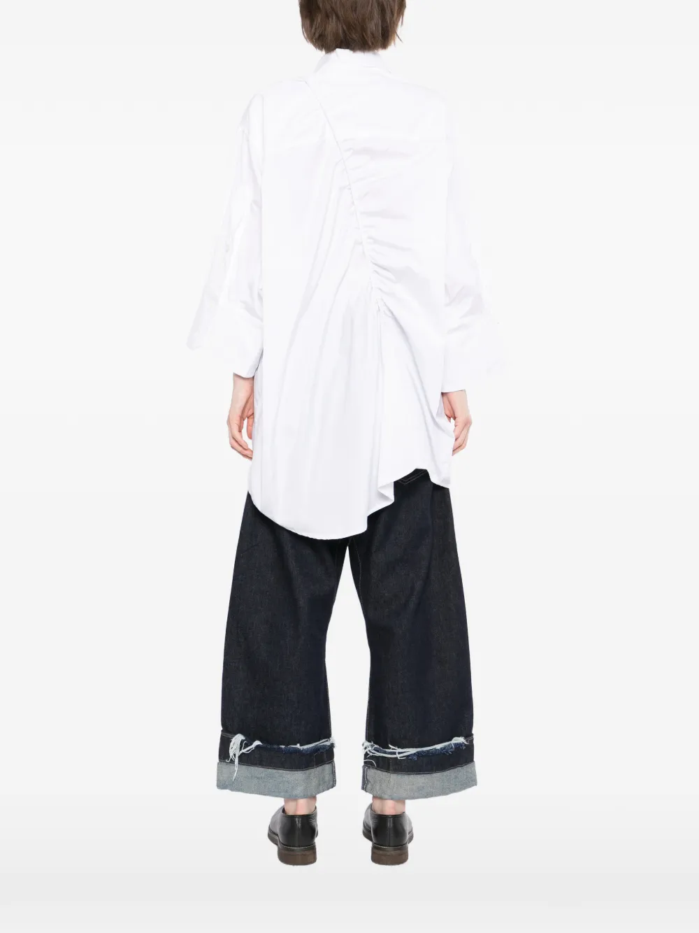 marina yee blouse met gedrapeerd detail Wit
