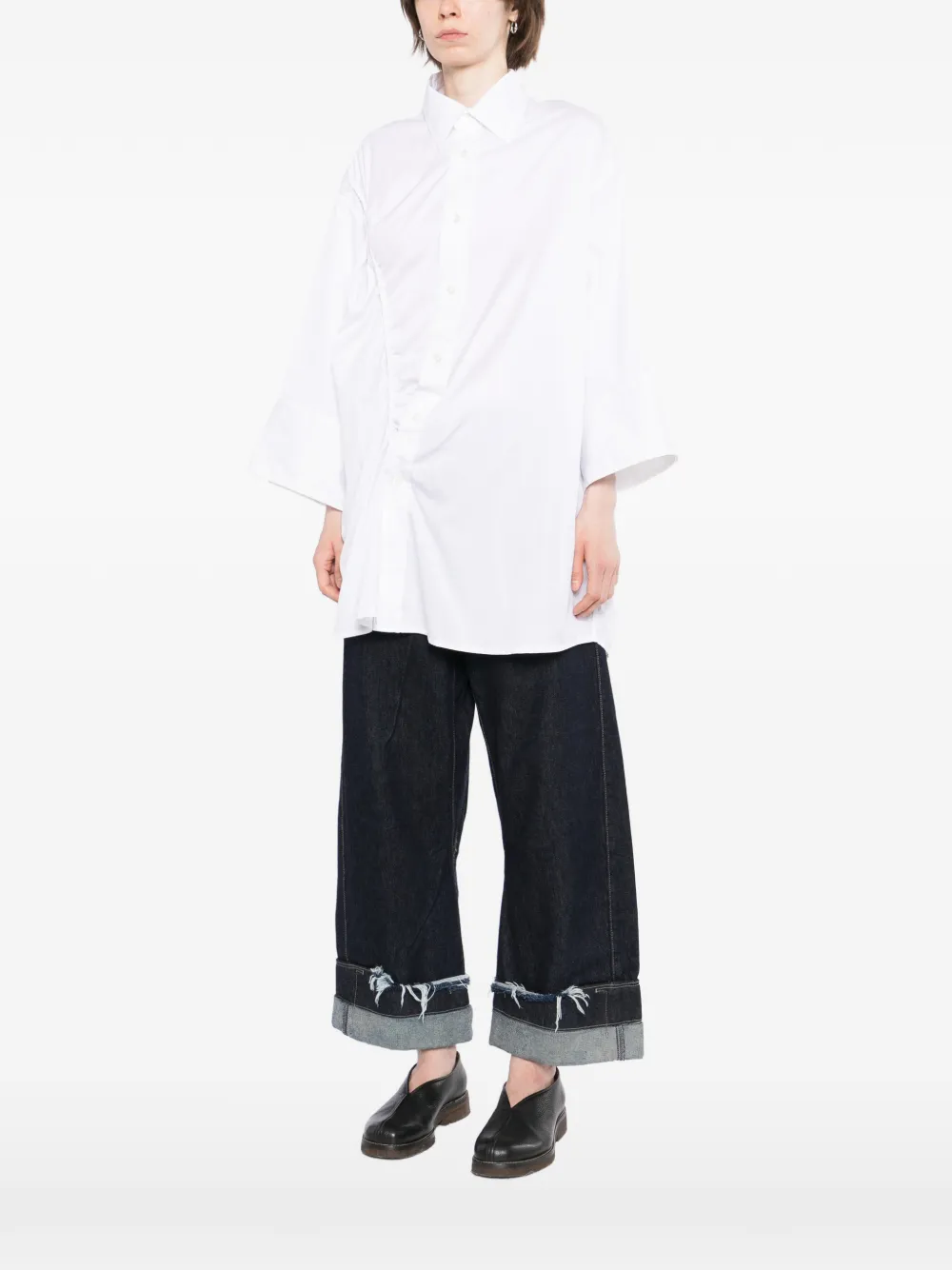 marina yee blouse met gedrapeerd detail Wit