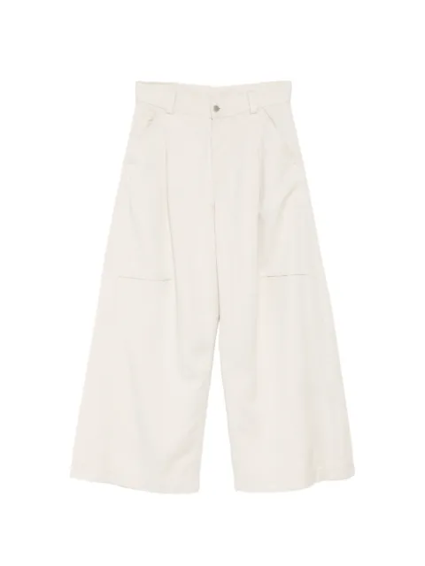 marina yee pleated wide-leg jeans