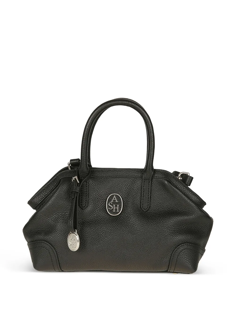 Ash Josephine logo-plaque pebbled shoulder bag - Nero