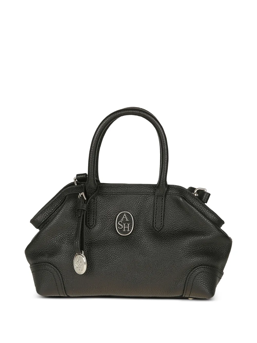 Ash Josephine logo-plaque pebbled shoulder bag - Nero