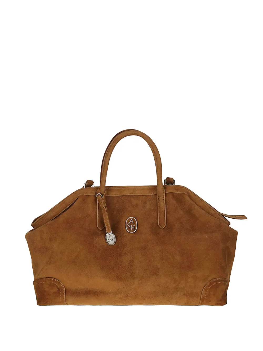Ash Jaqueline Texas logo-plaque suede shoulder bag - Marrone