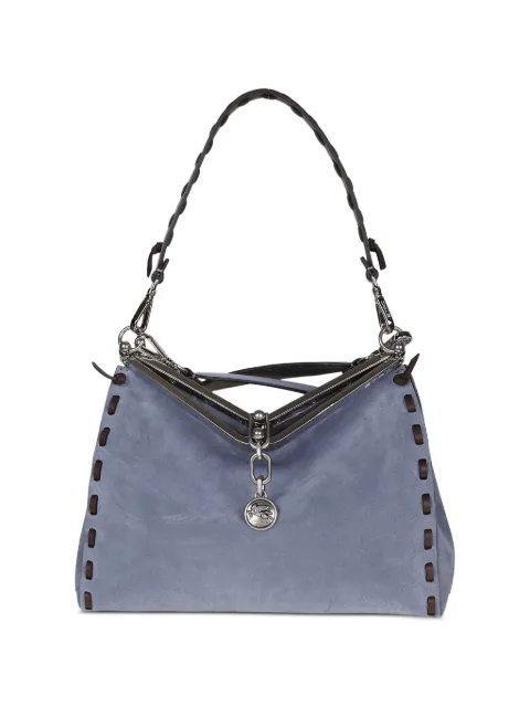 ETRO medium Vela whipstitch-trim suede shoulder bag