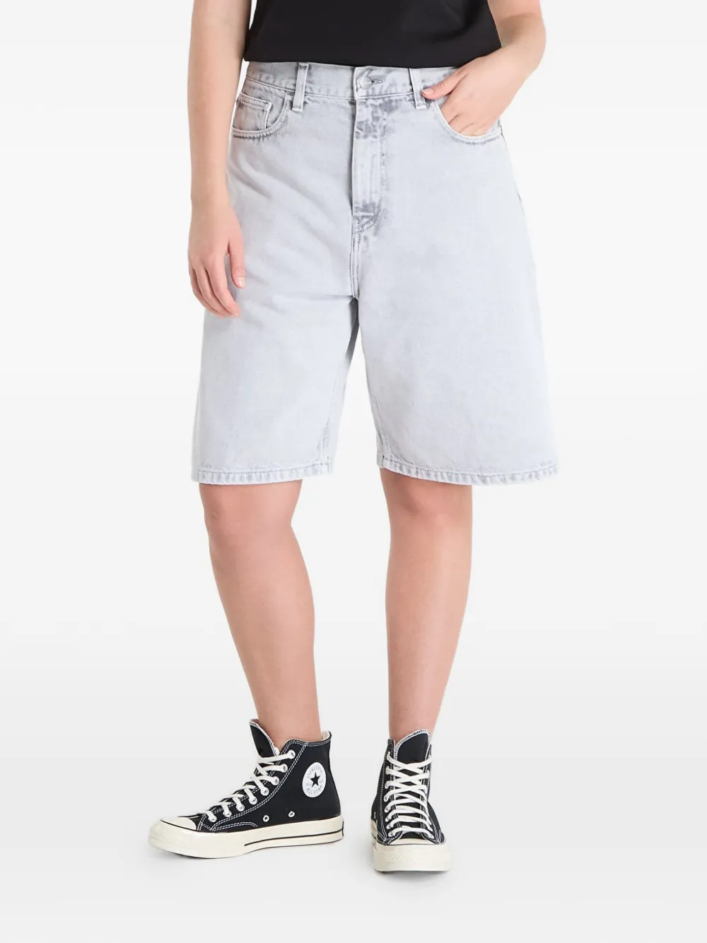 Carhartt WIP logo-patch denim shorts - Blau