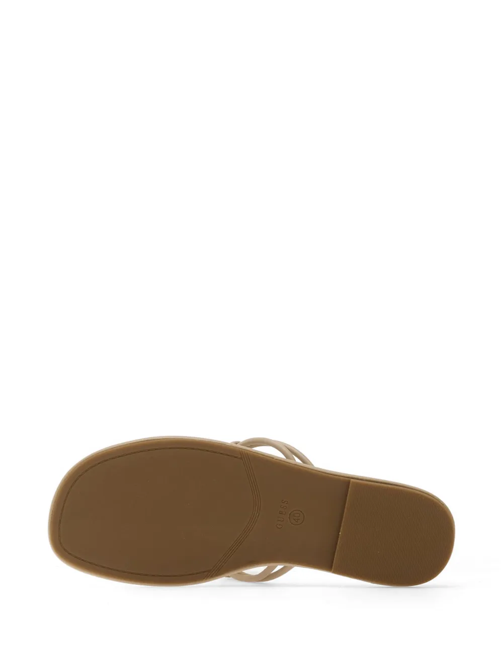 GUESS USA crystal-embellished logo-plaque sandals Beige