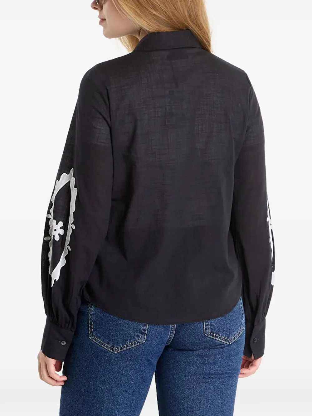 Desigual Blouse met borduurwerk Zwart