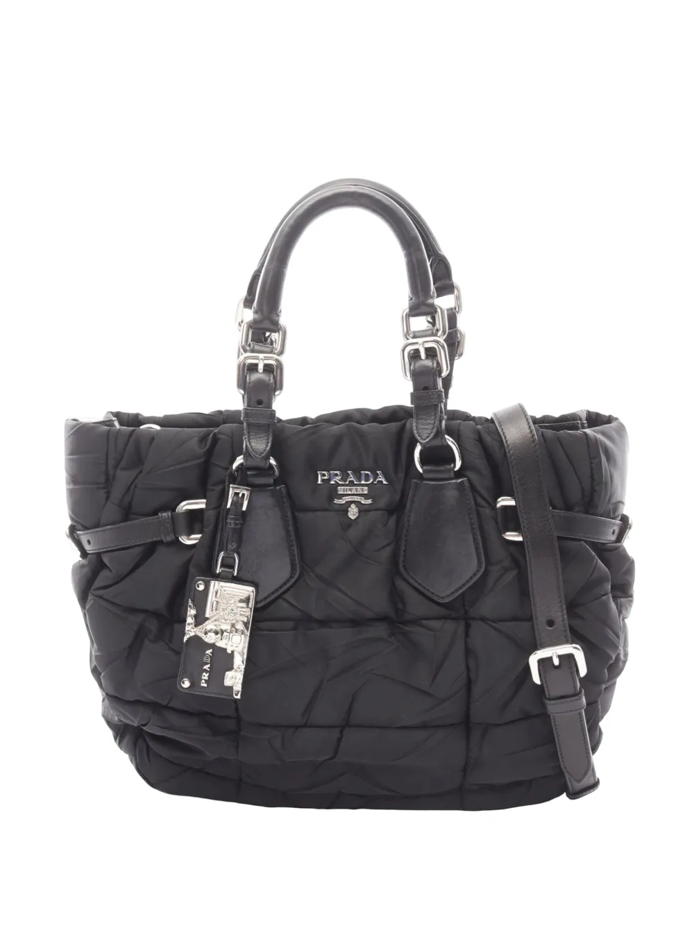 Prada Pre-Owned 2010-2026 Tessuto Crispy satchel - Black