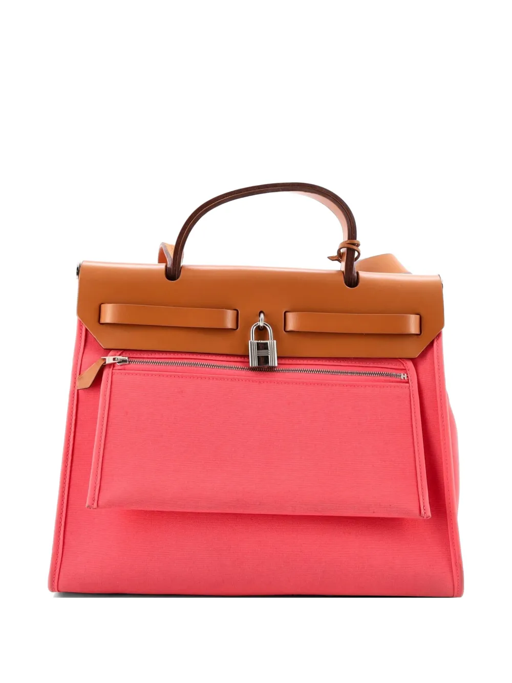 Hermès Pre-Owned Herbag Zip Leather and Toile 31 shoulder bag - Rosa