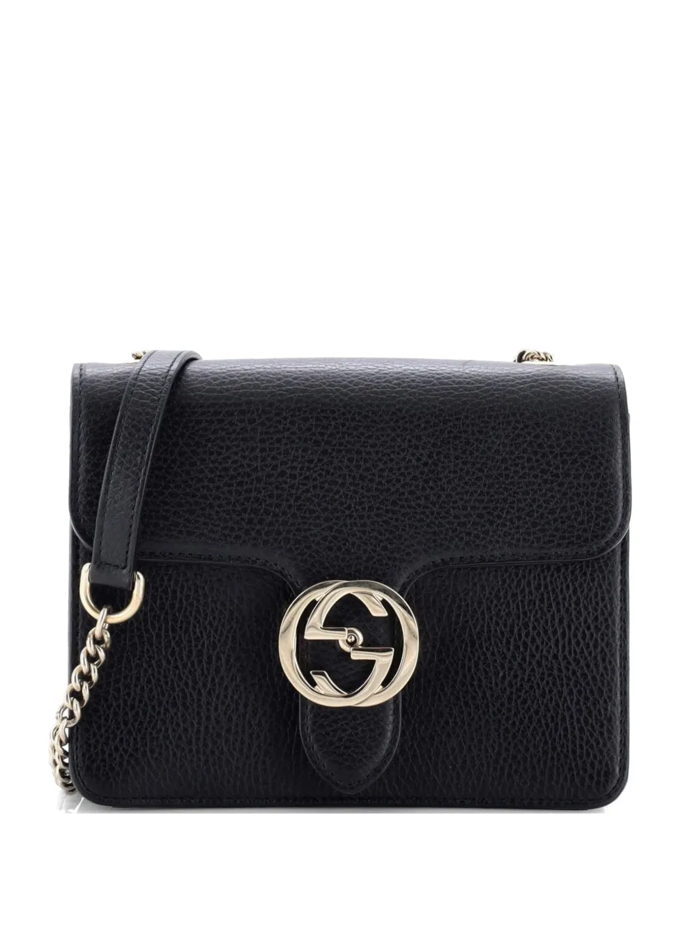 Gucci Pre-Owned Interlocking Leather Small shoulder bag - Nero